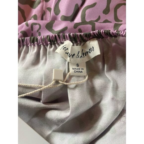 NWT For Love & Lemons June Midi Slip Dress Purple Animal Print Size Small - Picture 11 of 14